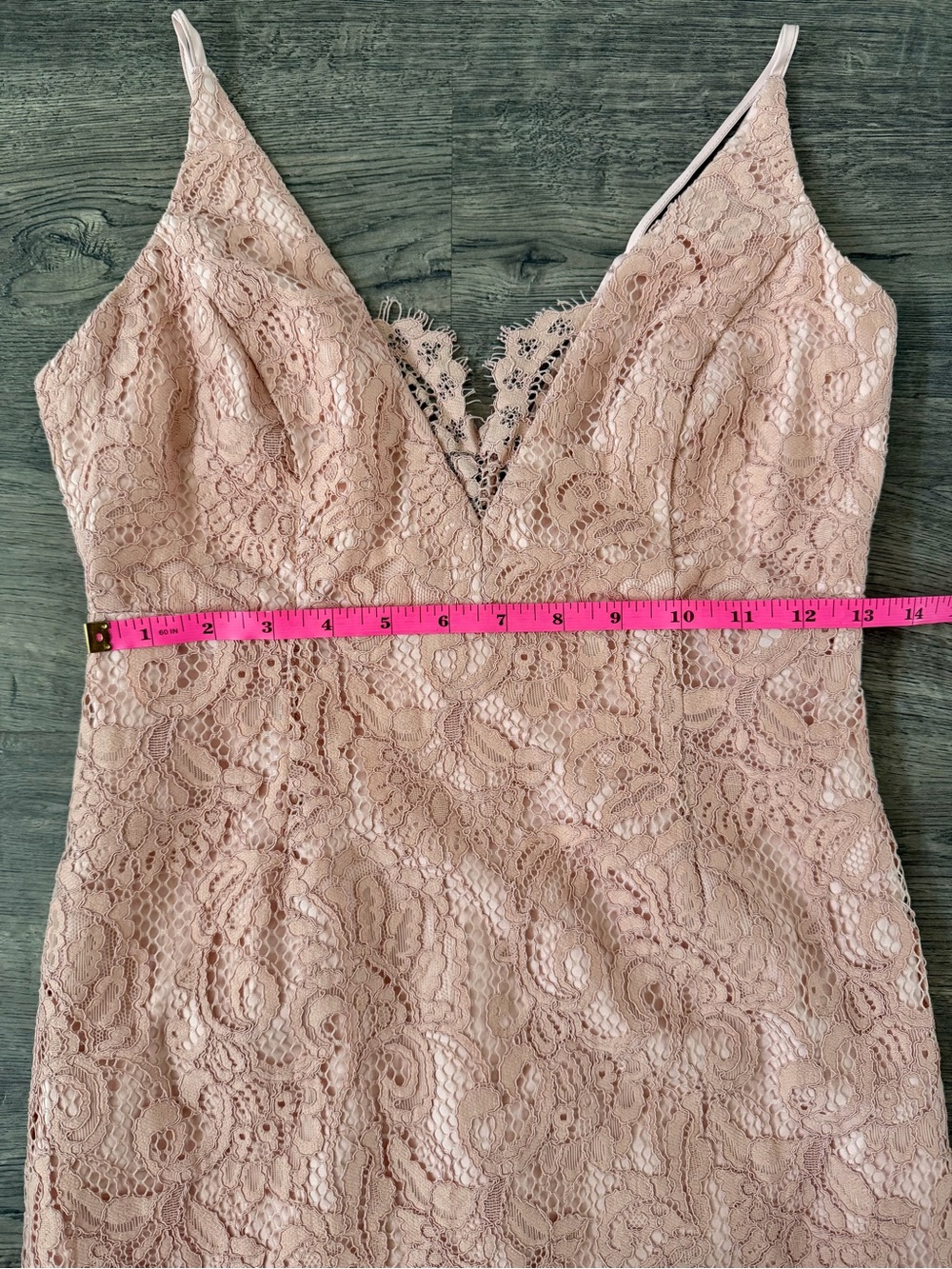 Bardot Gia Lace Midi Dress Blush Pink Wedding Guest Pencil NWT 6 - Picture 12 of 14
